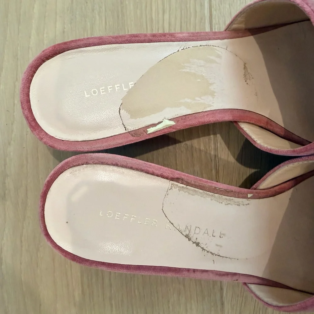 Loeffler Randall Dusty Rose Velvet Slide Mules - Picture 4 of 4